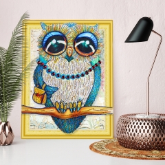 SX-DZ004   Special Shaped Diamond Painting Kits - Owl  