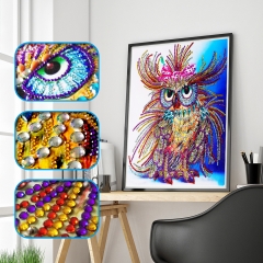 SX-DZ007   Special Shaped Diamond Painting Kits - Owl 