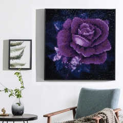 SX-F001  25X25cm  Diamond Painting Kits - Purple Rose