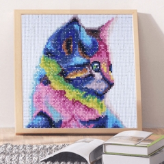 SX-F004  25X25cm   Diamond Painting Kits - Color cat