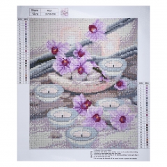 SX-F017  30X35cm   Diamond Painting Kits - Candlelight flower