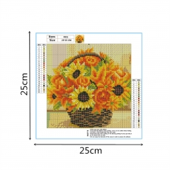 SX-F015  25X25cm   Diamond Painting Kits - Sunflower