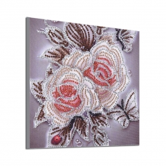 SX- H002   Special Shaped Diamond Painting Kits - Pink Rose