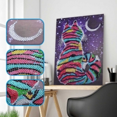 SX- H004   Special Shaped Diamond Painting Kits - Color cat