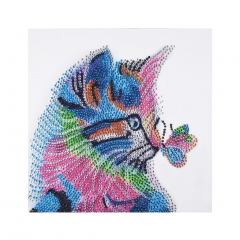 SX- H001   Special Shaped Diamond Painting Kits - Butterfly cat