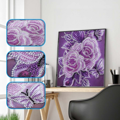 SX- H008   Special Shaped Diamond Painting Kits - Flower 