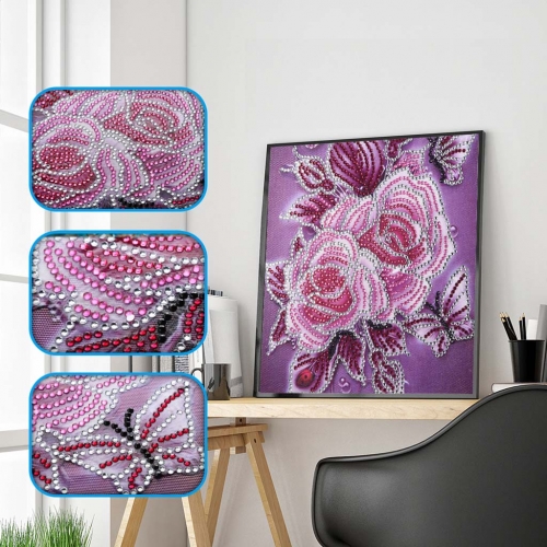 SX- H007   Special Shaped Diamond Painting Kits - Flower 