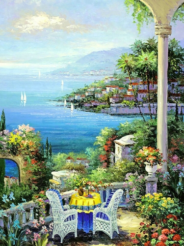 SX-9D90568 9D Diamond Painting Landscape - both diamond painting and painting by numbers 2 in 1 DIY Paintings