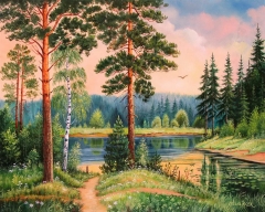 SX-9D90574 9D Diamond Painting Landscape - both diamond painting and painting by numbers 2 in 1 DIY Paintings