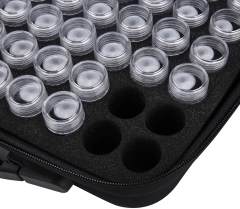 SX-DPA037 60 Slots Diamond Painting Storage Case, Waiting Shockproof Diamond Art Craft Accessories Containers for Jewelry Beads Rings Charms Glitter Rhinestones Come with 60 Plastic Jars Black