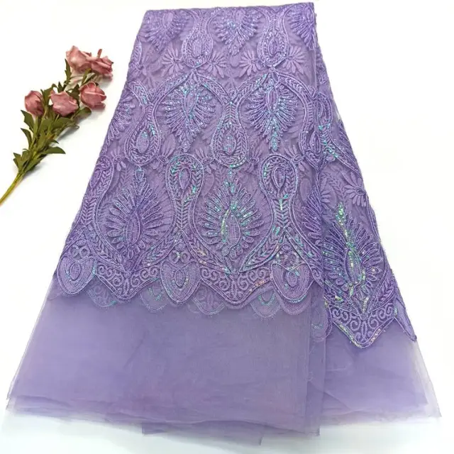 OK1028 21ss new arrivals sequin rope net african fabrics for ladies wedding dresses