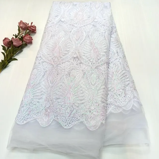 OK1028 21ss new arrivals sequin rope net african fabrics for ladies wedding dresses