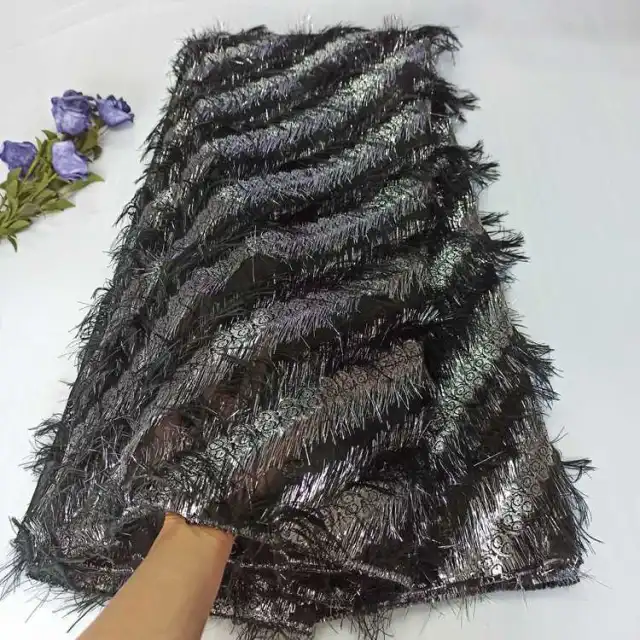 OK3004 Organza lace+feather light fabric with good workmanship and Asian fabrics for women