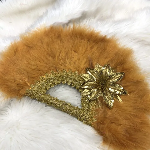 HF African Hand Fan Feather Traditional Fan Shaped Fan For Wedding And Party