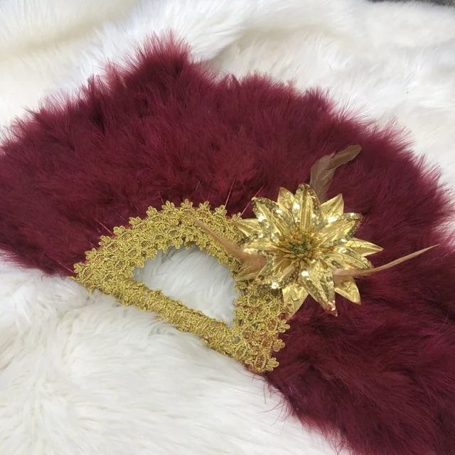 HF African Hand Fan Feather Traditional Fan Shaped Fan For Wedding And Party