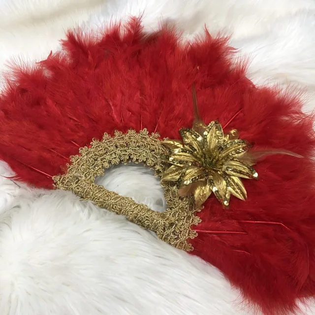 HF African Hand Fan Feather Traditional Fan Shaped Fan For Wedding And Party