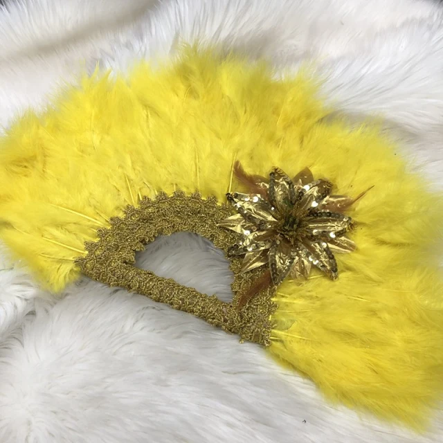 HF African Hand Fan Feather Traditional Fan Shaped Fan For Wedding And Party