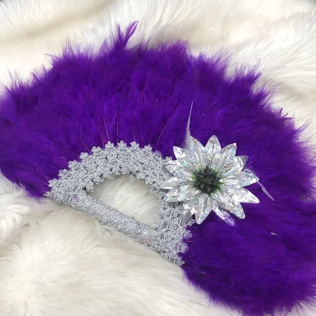 HF African Hand Fan Feather Traditional Fan Shaped Fan For Wedding And Party