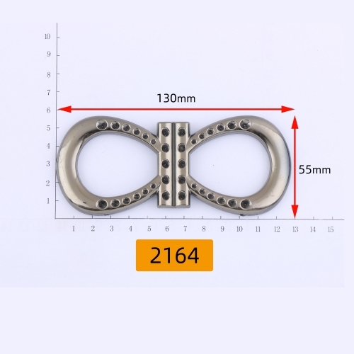 2164# Waist buckle，8shape，decorate diamonds