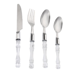 Plastic Handle Stainless Steel Flatware Set