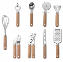 Wooden Handle Stainless Steel Kitchentools Set