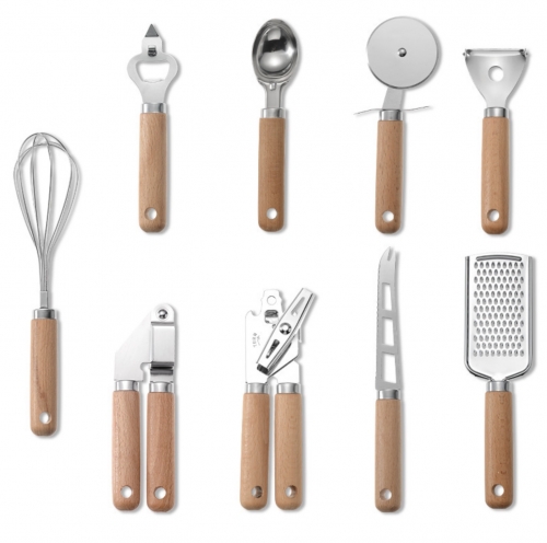 Wooden Handle Stainless Steel Kitchentools Set