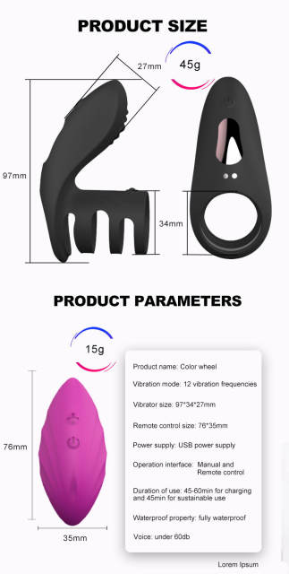 Charging vibration lock fine ring male penis delay ring multi-functional silicone collar adult sex toys