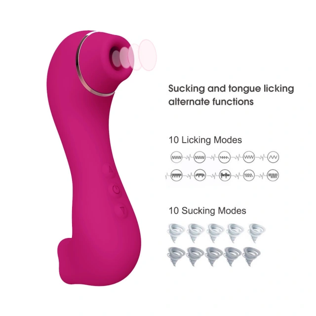 Magnetic suction charging vibrator sucking 10 frequency tongue licking small sea lion dual-use mini female vibrator massager