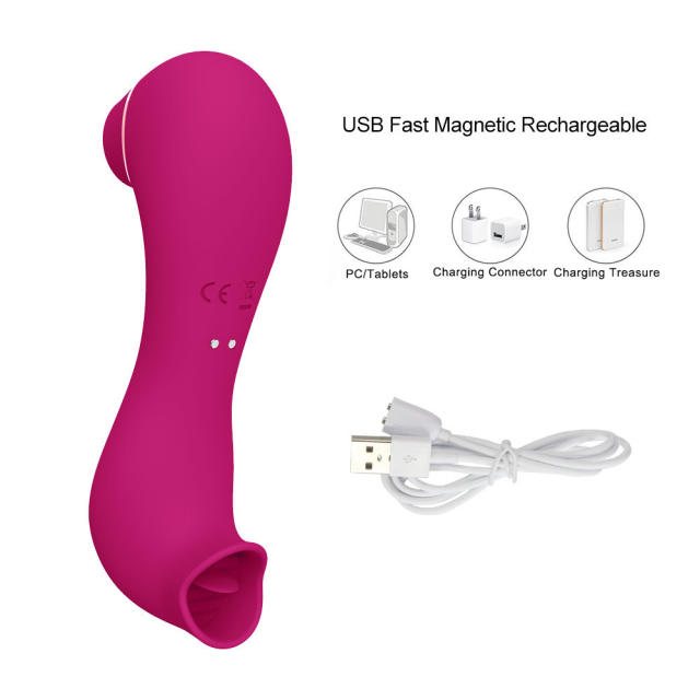 Magnetic suction charging vibrator sucking 10 frequency tongue licking small sea lion dual-use mini female vibrator massager