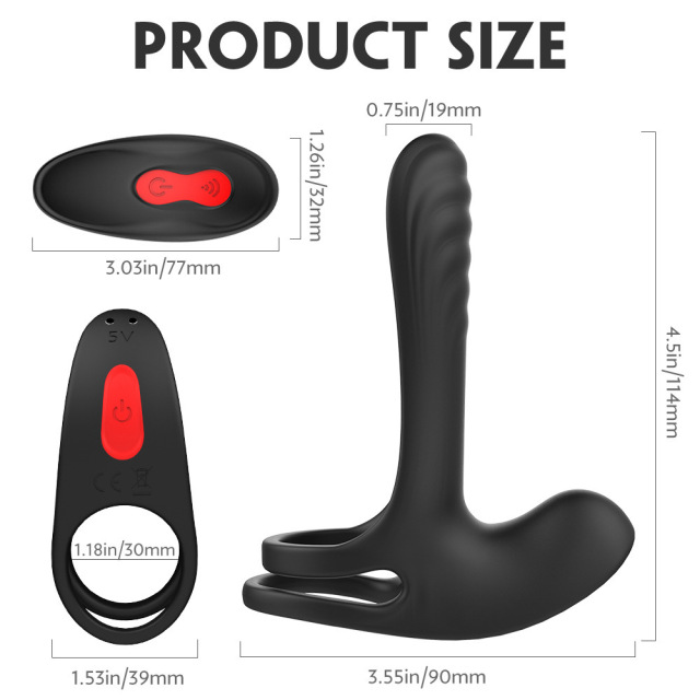 Male remote control vibration lock fine ring penis ring couple resonance ring sex masturbator