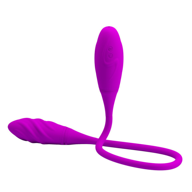 Double-headed vibrating egg male and female shared masturbation device USB charging adult sex toys