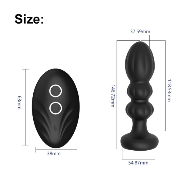 Liquid silicone remote control telescopic vibration anal plug for men and women with masturbation device large electric back court prostate massager