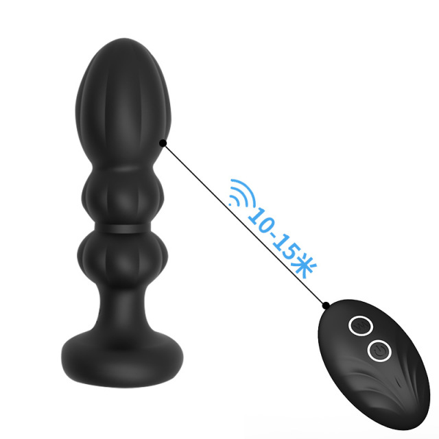 Liquid silicone remote control telescopic vibration anal plug for men and women with masturbation device large electric back court prostate massager