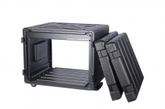 8U PE Trolley Rack Case - Detachable Trolley