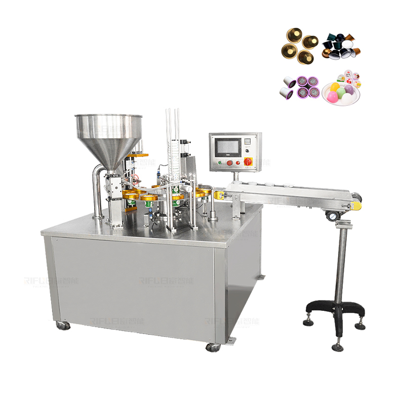 Automatic piston fill machinpiston disposable honey spoon cup filling sealing machine Maquina de sellado de llenado con cucharde de miel