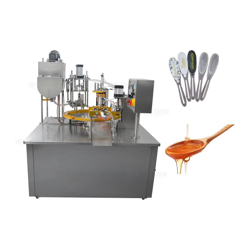 honey spoon filling sealing machine from Libya client