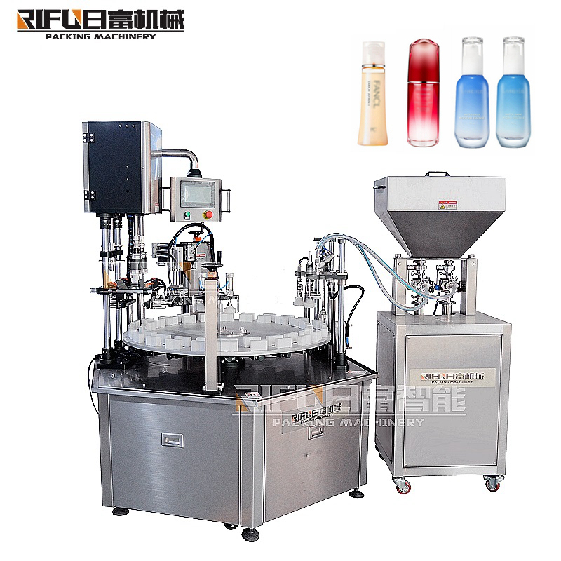 Automatic lotion filling capping 2 in 1 machine