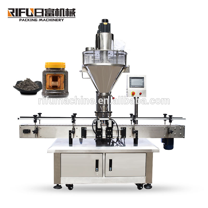 Automatic Auger Filler Coffee Chili Small Protein Dry Milk Spice Powder Filling Labeling Production Line