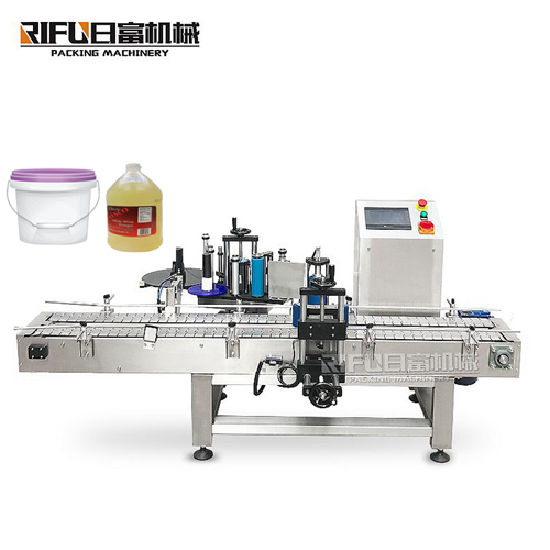 Automatic horizontal vials ampoules bottle top surface adhesive sticker labeling machine