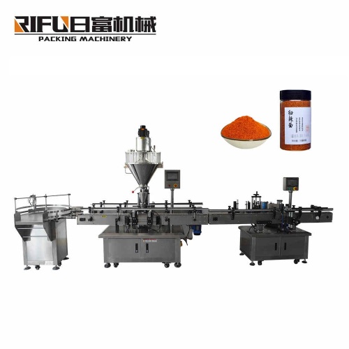 Automatic Auger Filler Coffee Chili Small Protein Dry Milk Spice Powder Filling Labeling Production Line