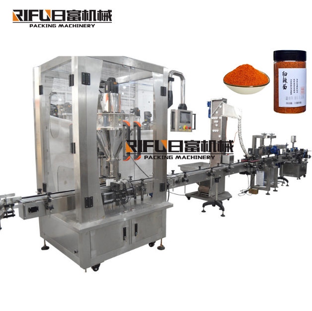 Automatic rotary type dry spice powder filling capping machine/automatic chili pepper auger filler capping 2 in 1 machine