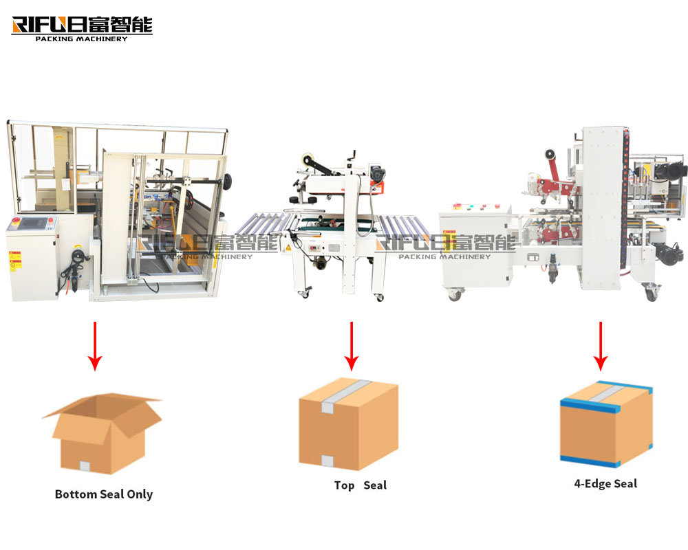 Auto Box Case Carton Sealer Taper Top And Bottom Sealing Machine