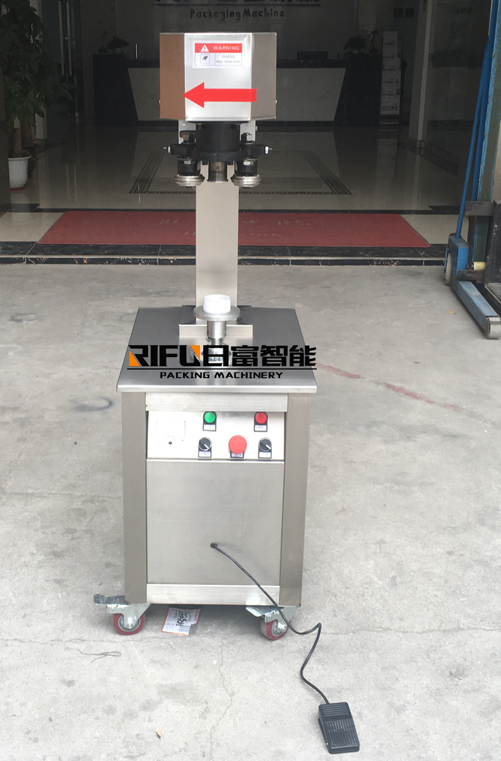 Semi automatic circular tin can seamer machine/ tin aluminum can sealing machine for juice/soda