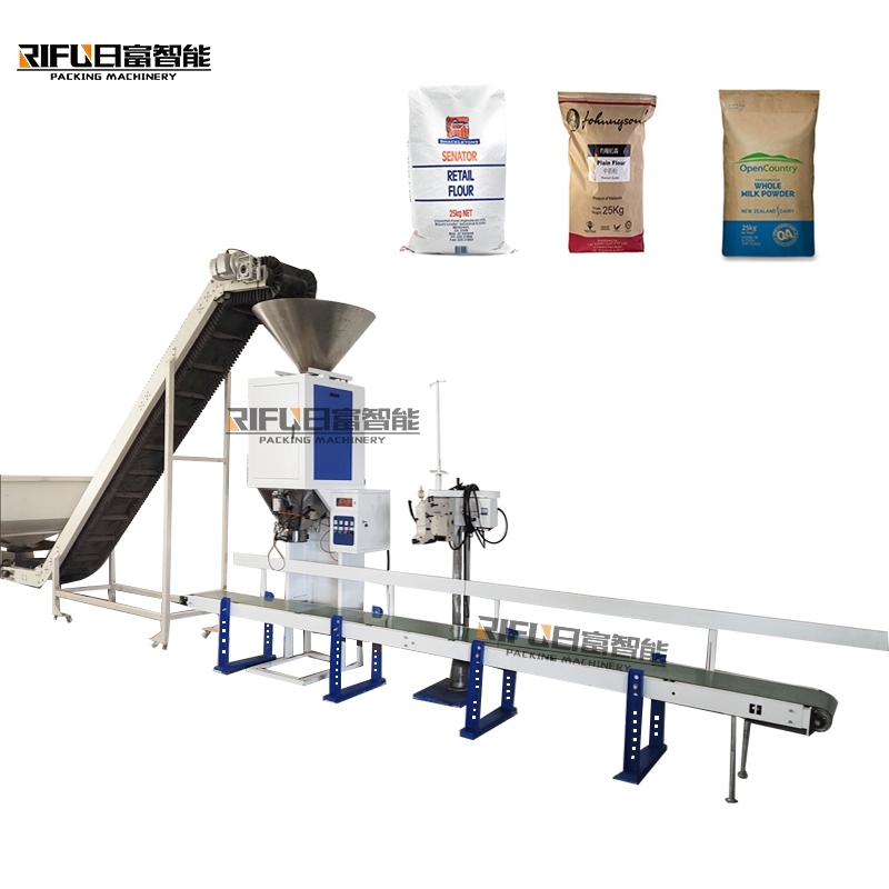 Large bag weighing granule packaging machine with sewing machine