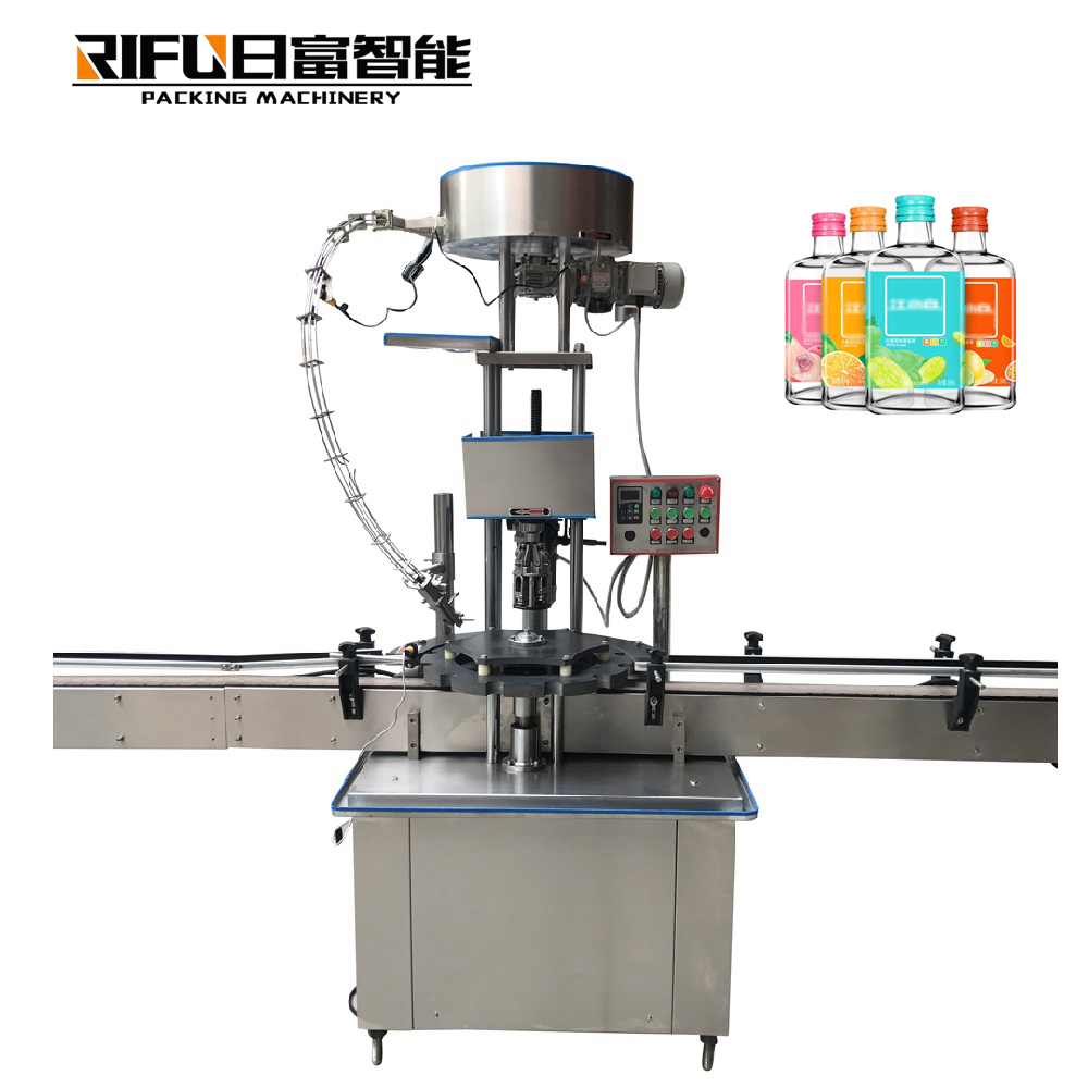 Automatic press capping machine for edible oil bottle