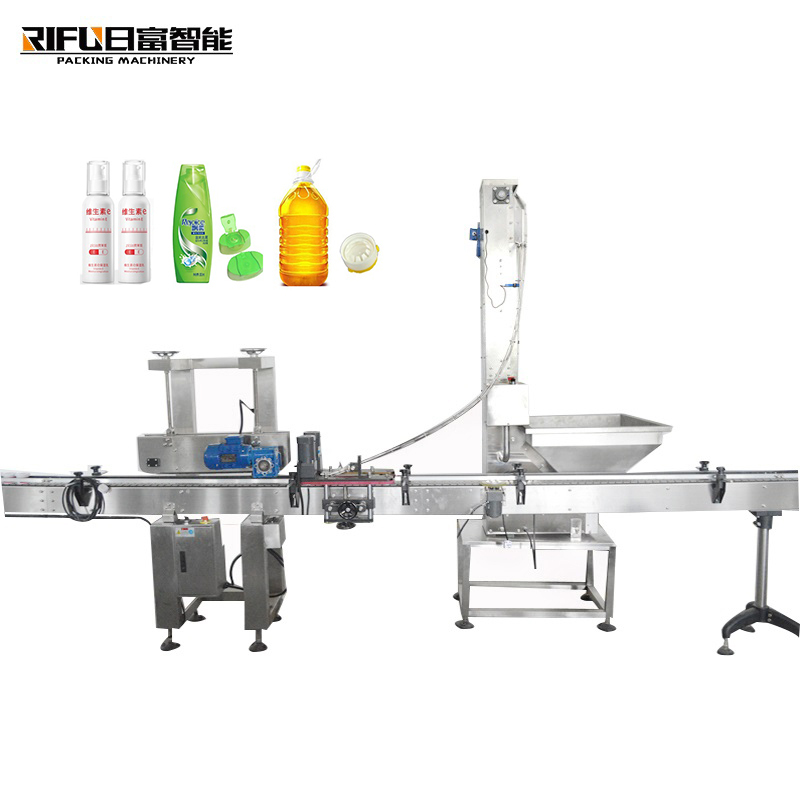 Automatic press capping machine for edible oil bottle