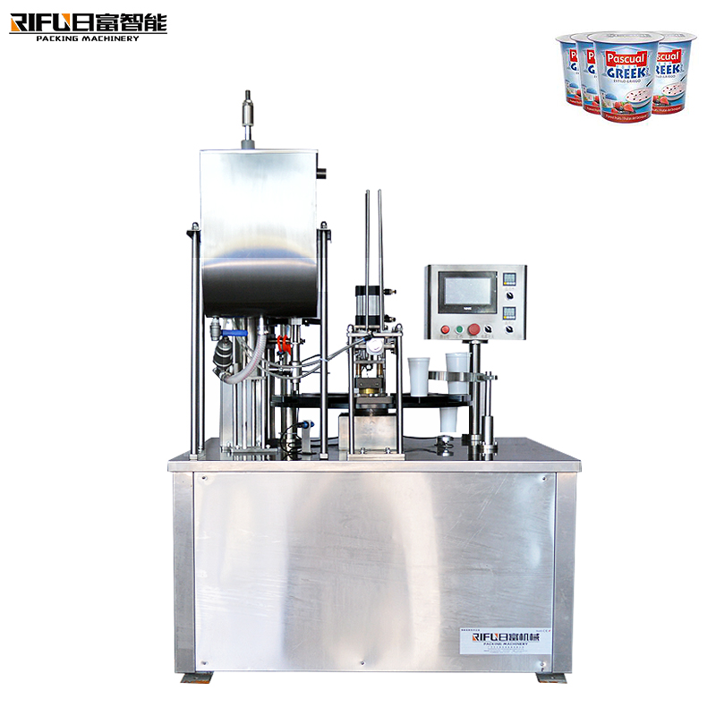 Automatic soybean milk jelly mineral water honey syrup plastic cup filling and sealing machine/cup sealer