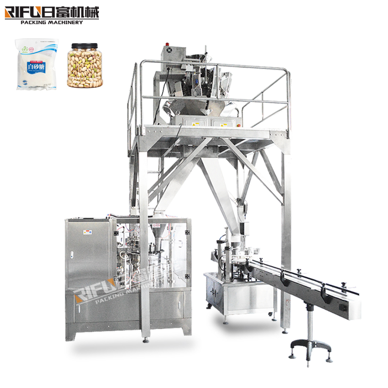 Fully automatic granule grain bottle filling machine for nuts salts beans candy