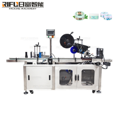 Automatic Flat Surface Desktop Sticker Labeling Machines For Square Bottle Caps Paper Box