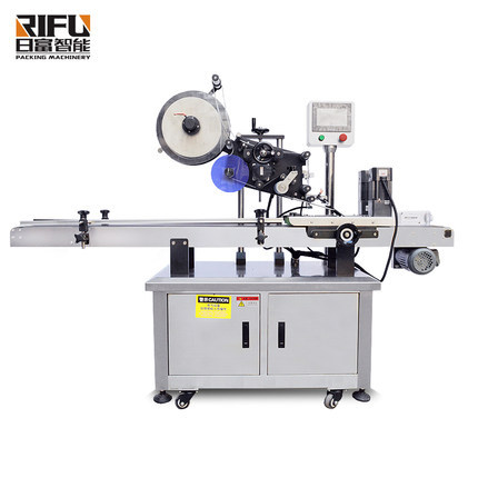 Automatic Flat Surface Desktop Sticker Labeling Machines For Square Bottle Caps Paper Box